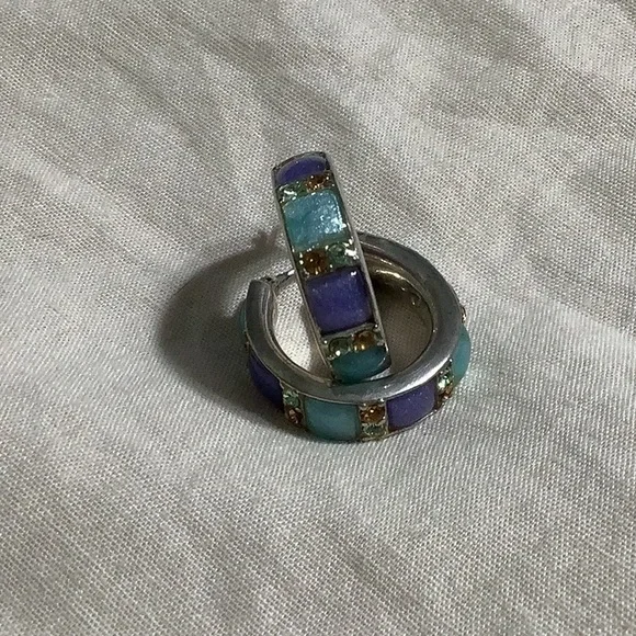 Liz Claiborne Jewelry Signed Lc Script Vintage Earrings Hoops